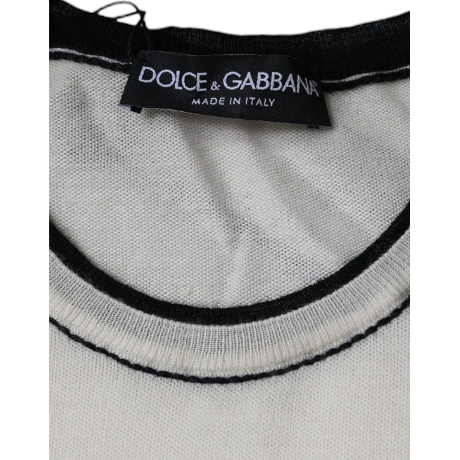 Dolce & Gabbana Off White Cashmere Short Sleeves T-shirt