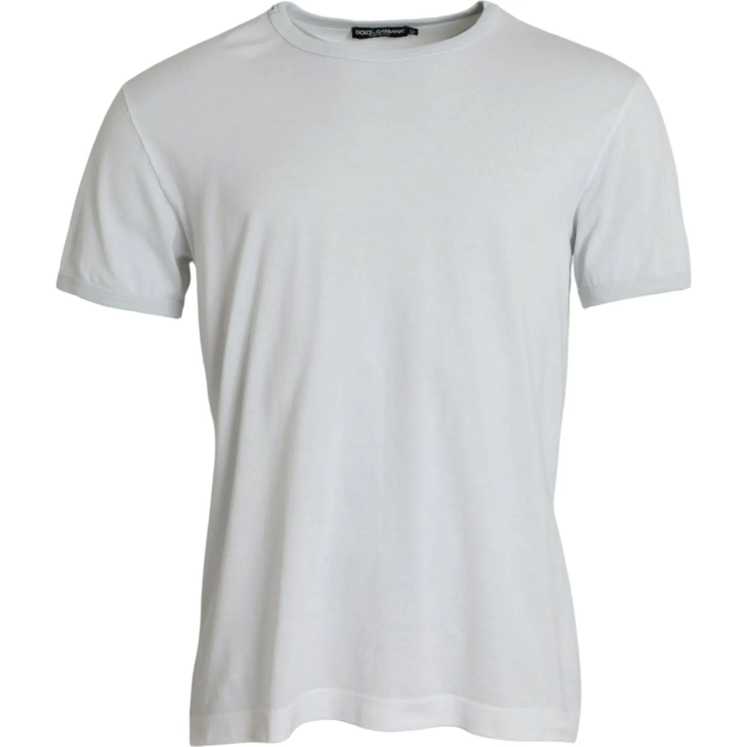 Dolce & Gabbana White Cotton Round Neck Short Sleeve T-shirt