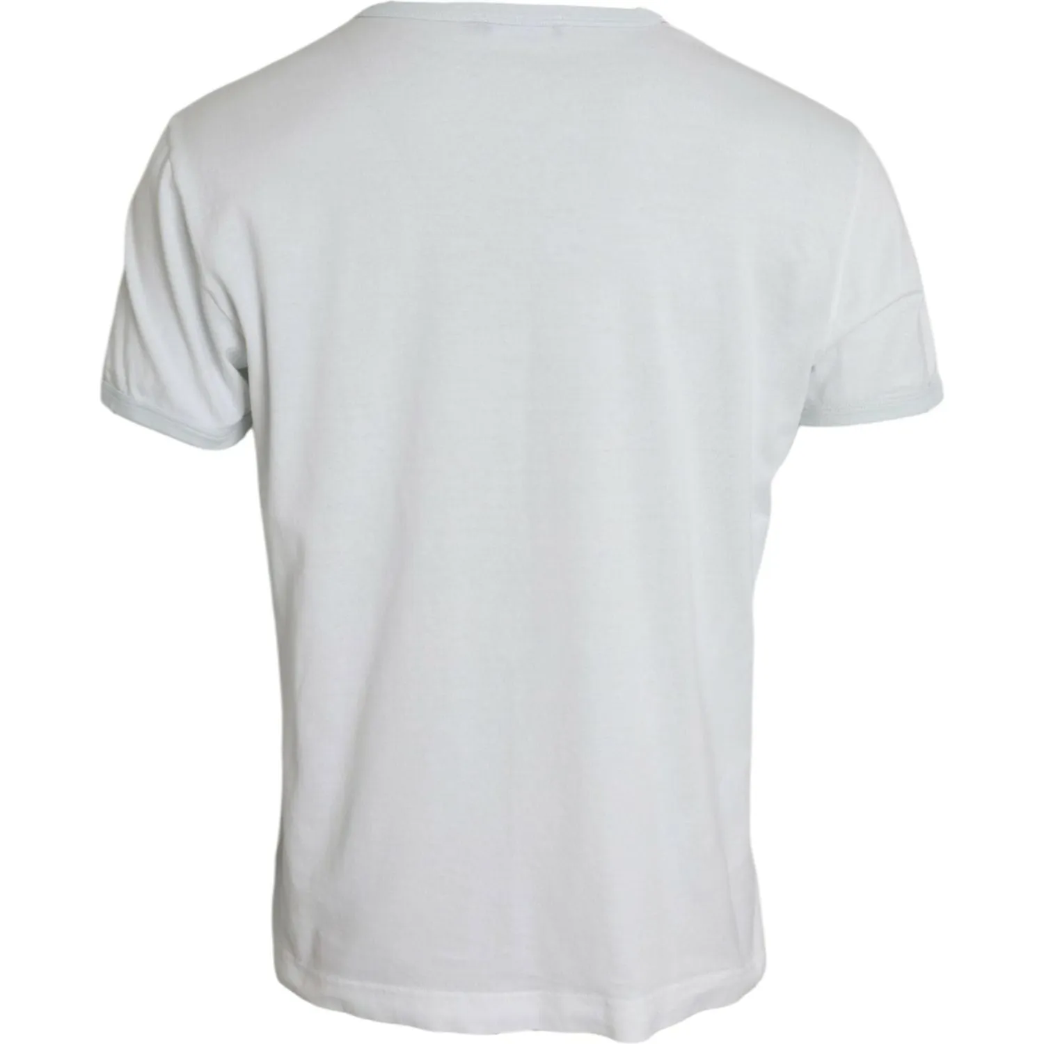 Dolce & Gabbana White Cotton Round Neck Short Sleeve T-shirt