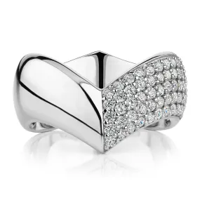 Dress ring with 0.55 carats* of diamond simulants in sterling silver