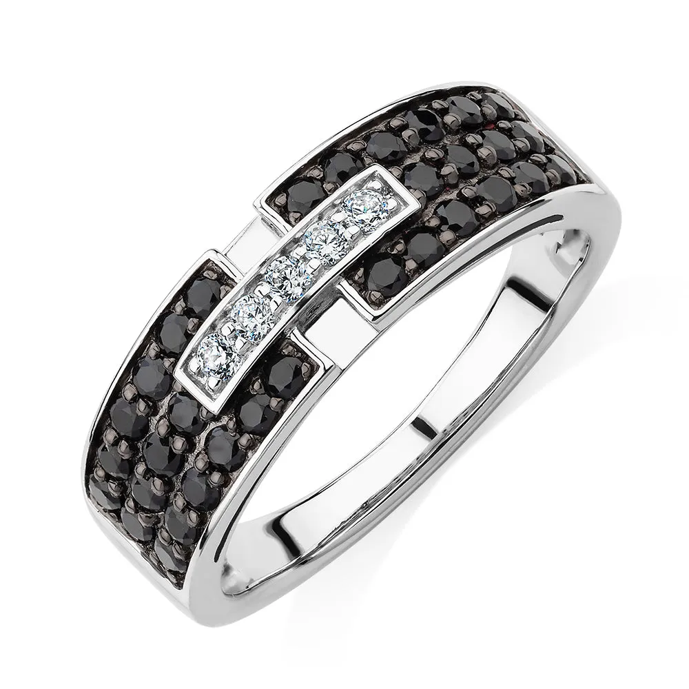 Dress ring with 0.79 carats* of diamond simulants in sterling silver