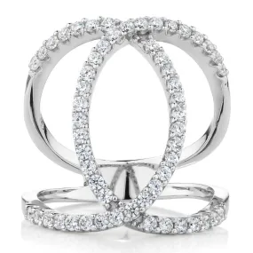 Dress ring with 0.84 carats* of diamond simulants in sterling silver