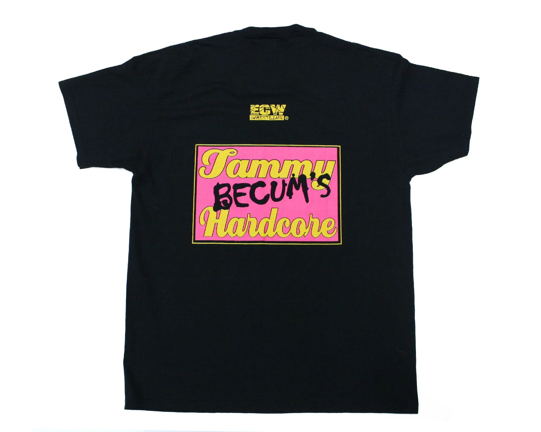 ECW TAMMY SYTCH PINK&YELLOW TEXT VINTAGE T-SHIRT XL