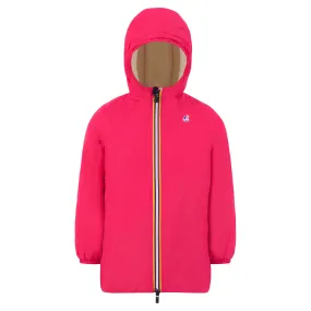 Eiffel Orsetto - Kids Sherpa Lined Waterproof Jacket in Ecru - Fuchsia Magenta