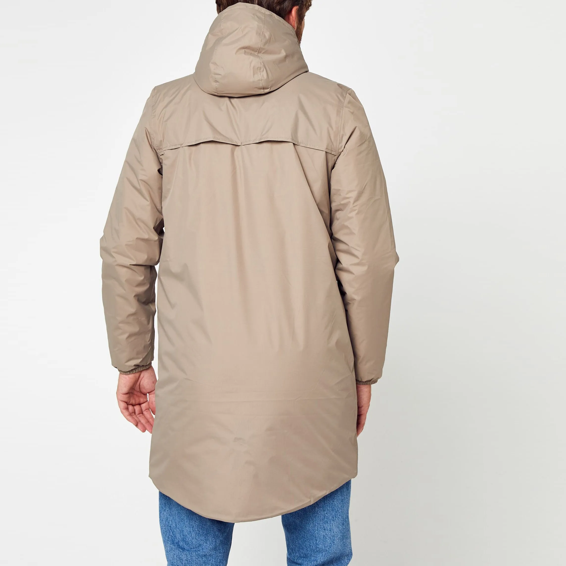 Eiffel Orsetto - Unisex Sherpa Lined Waterproof Rain Jacket in Beige Grey