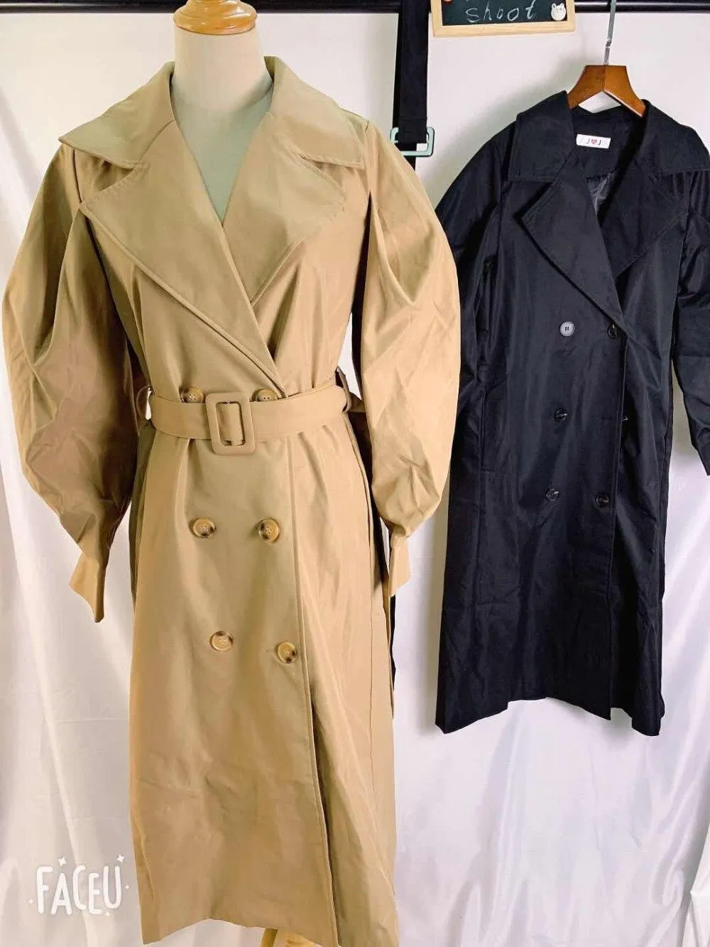 Fall /Autumn Casual Vintage Double Breasted Simple Classic Long Trench Coat