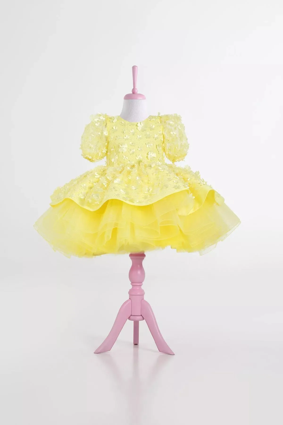 Fiona Yellow Party Dress - Layered