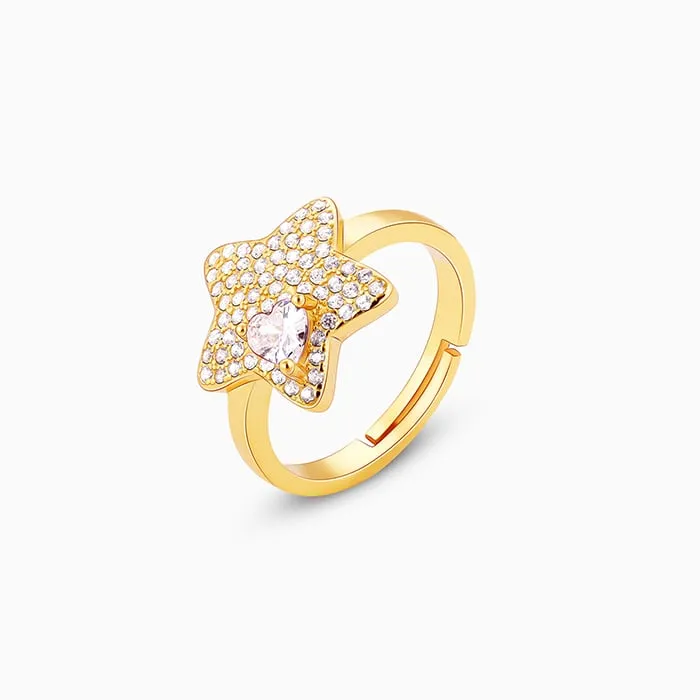 Golden Star of Love Ring