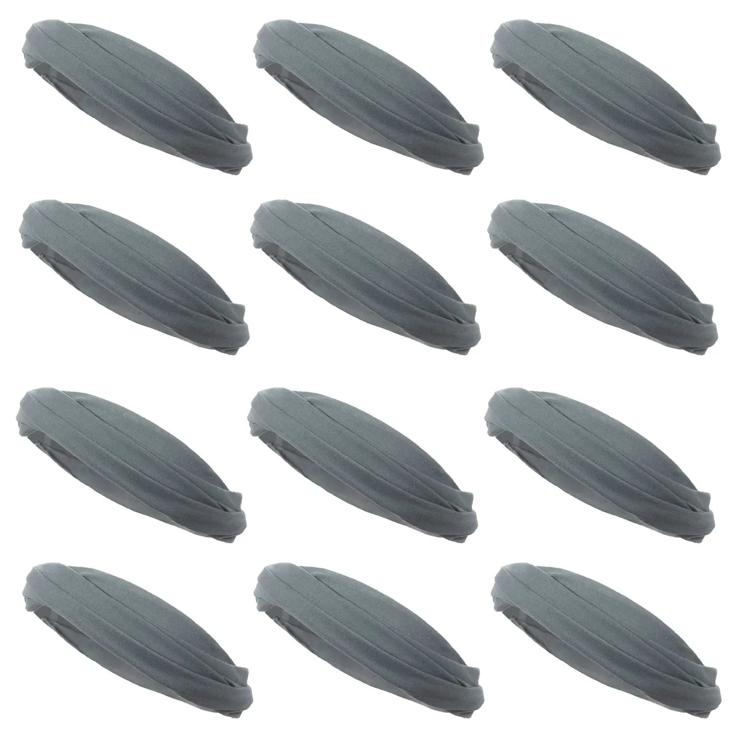 Gray Neck Gaiter Headbands - 12 Pack