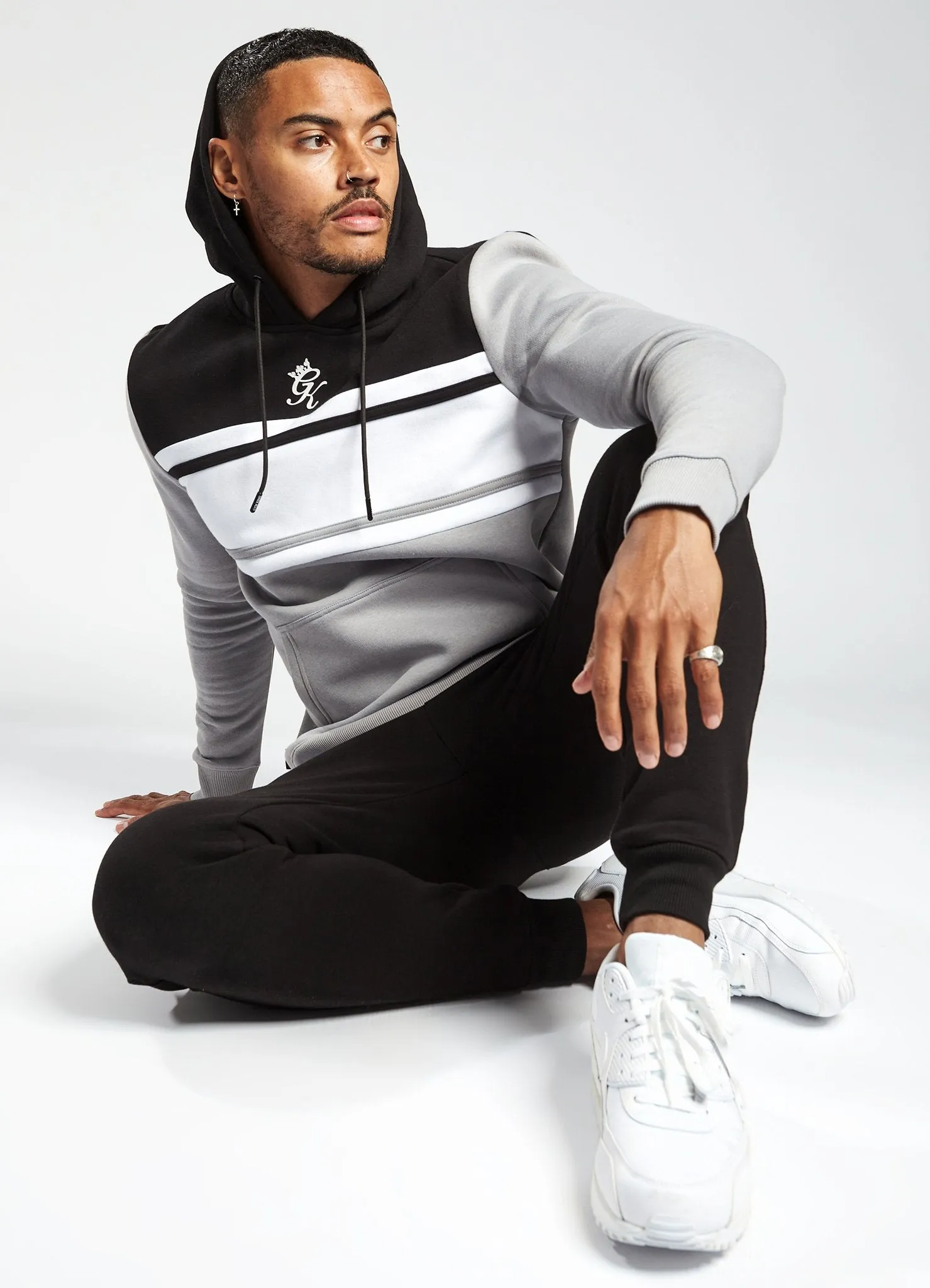 Gym King Jasper Overhead Hoodie - Black/Silver Grey