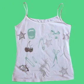 Hand printed vest top- XL 16- 18