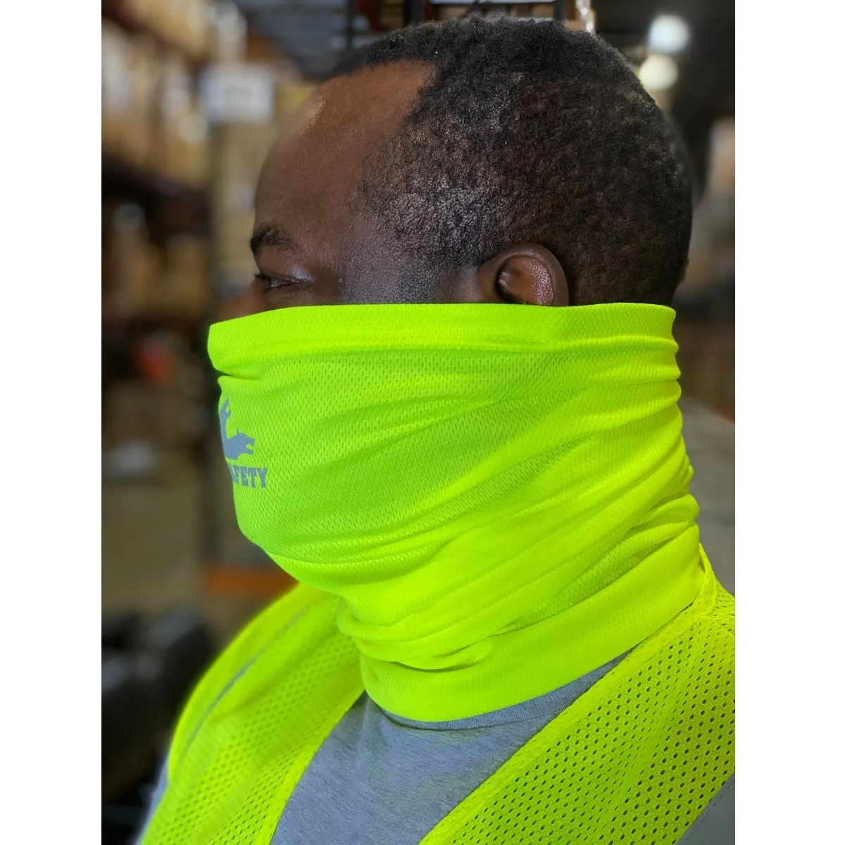 Hi-Visibility Neck Gaiter, Cooling Face Mask, Single Layer - Made of 100% Polyester, HVG8