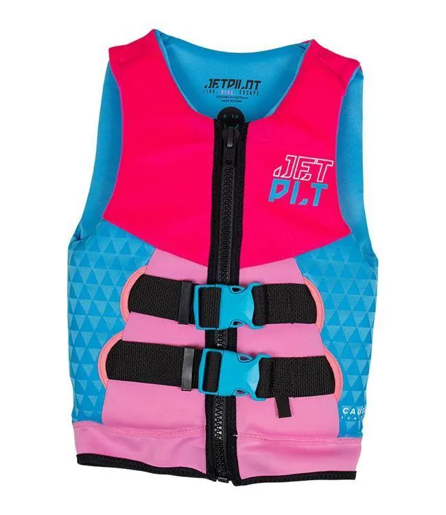 Jetpilot Cause Girls Neo Life Vest (2024) - Pink/Blue