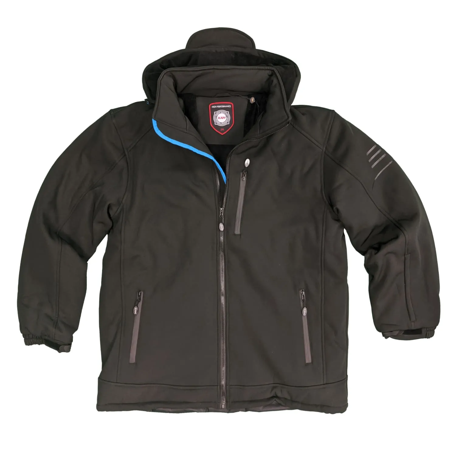 Kam Soft Shell Sherpa Lined Jacket - KBS KV86 - Black