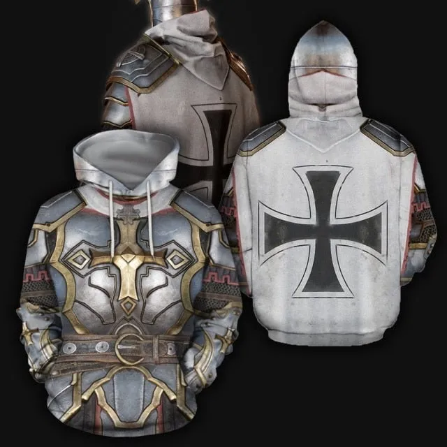 Knights Templar Commandery Hoodie - Silver & Gold Knight Armor