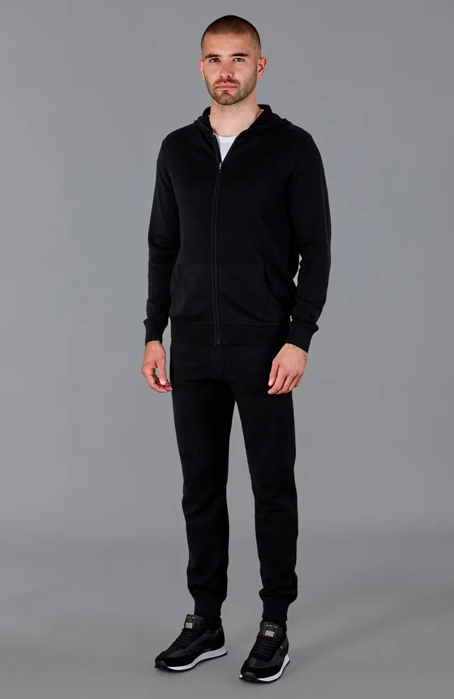 Mens Lightweight Cotton Zip Through Knitted Hoodie