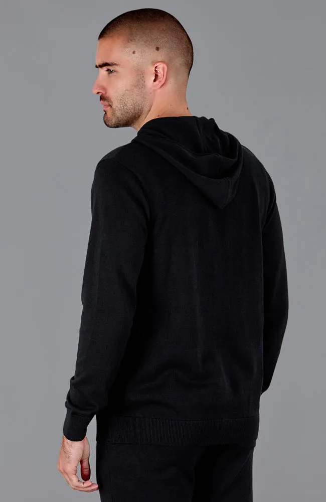 Mens Lightweight Cotton Zip Through Knitted Hoodie