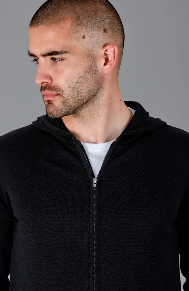 Mens Lightweight Cotton Zip Through Knitted Hoodie