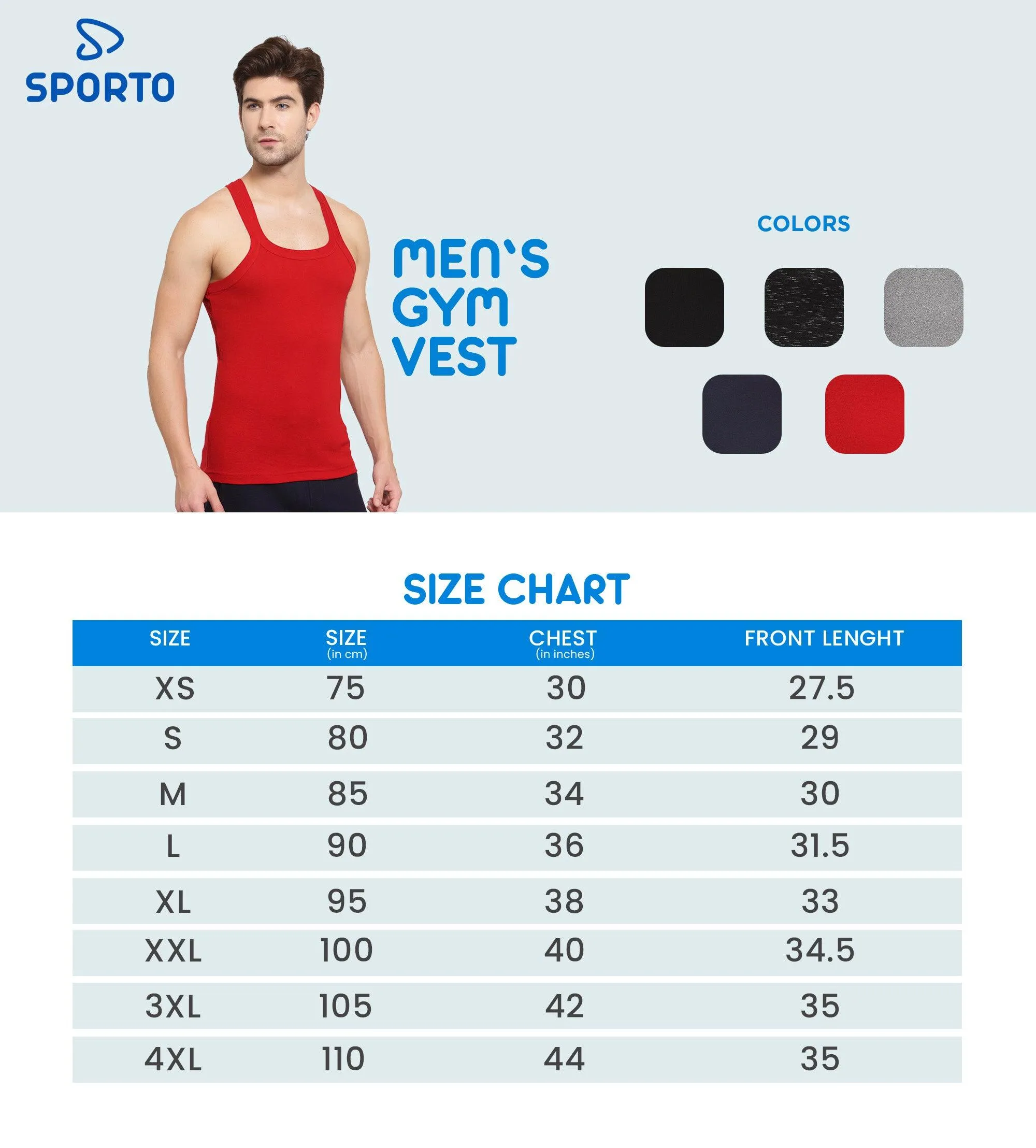 Men's Solid Gym Vests - Pack of 2 (Black & Red)