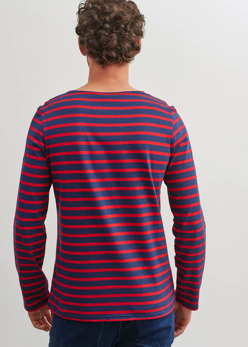 MINQUIERS MODERN - Authentic Breton Stripe Shirt | Soft Cotton | Men Fit (NAVY / RED)