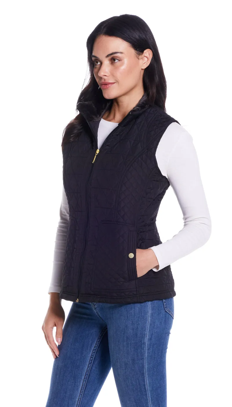 MULTI QUILTED PLUSH LINED VEST