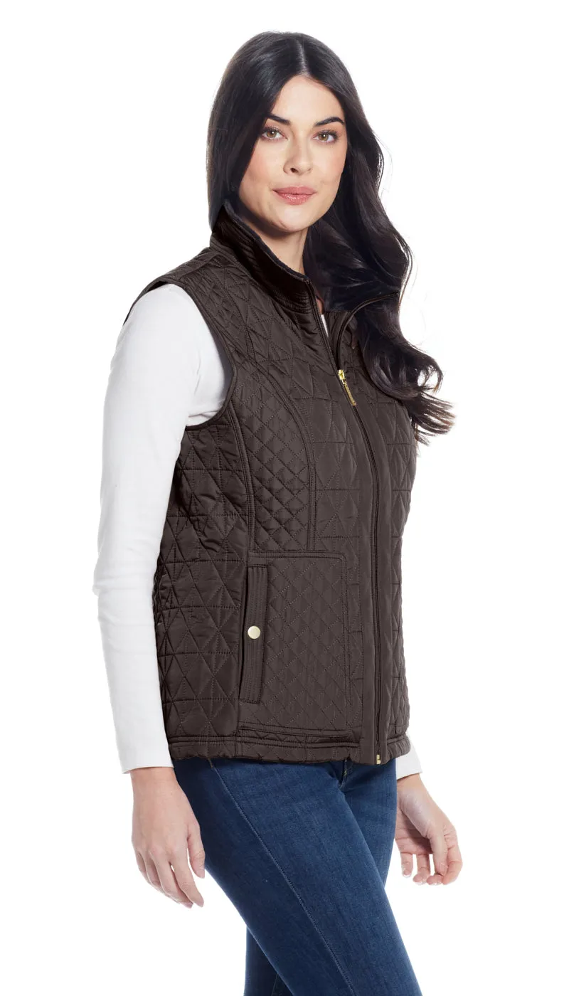 MULTI QUILTED PLUSH LINED VEST