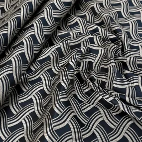 Navy Geometric Jacquard 3147