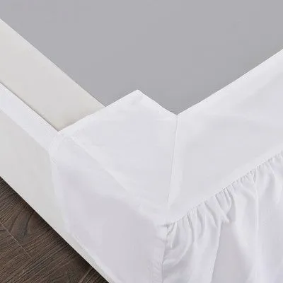 New - King Ruffled Bed Skirt White - Magic Skirt