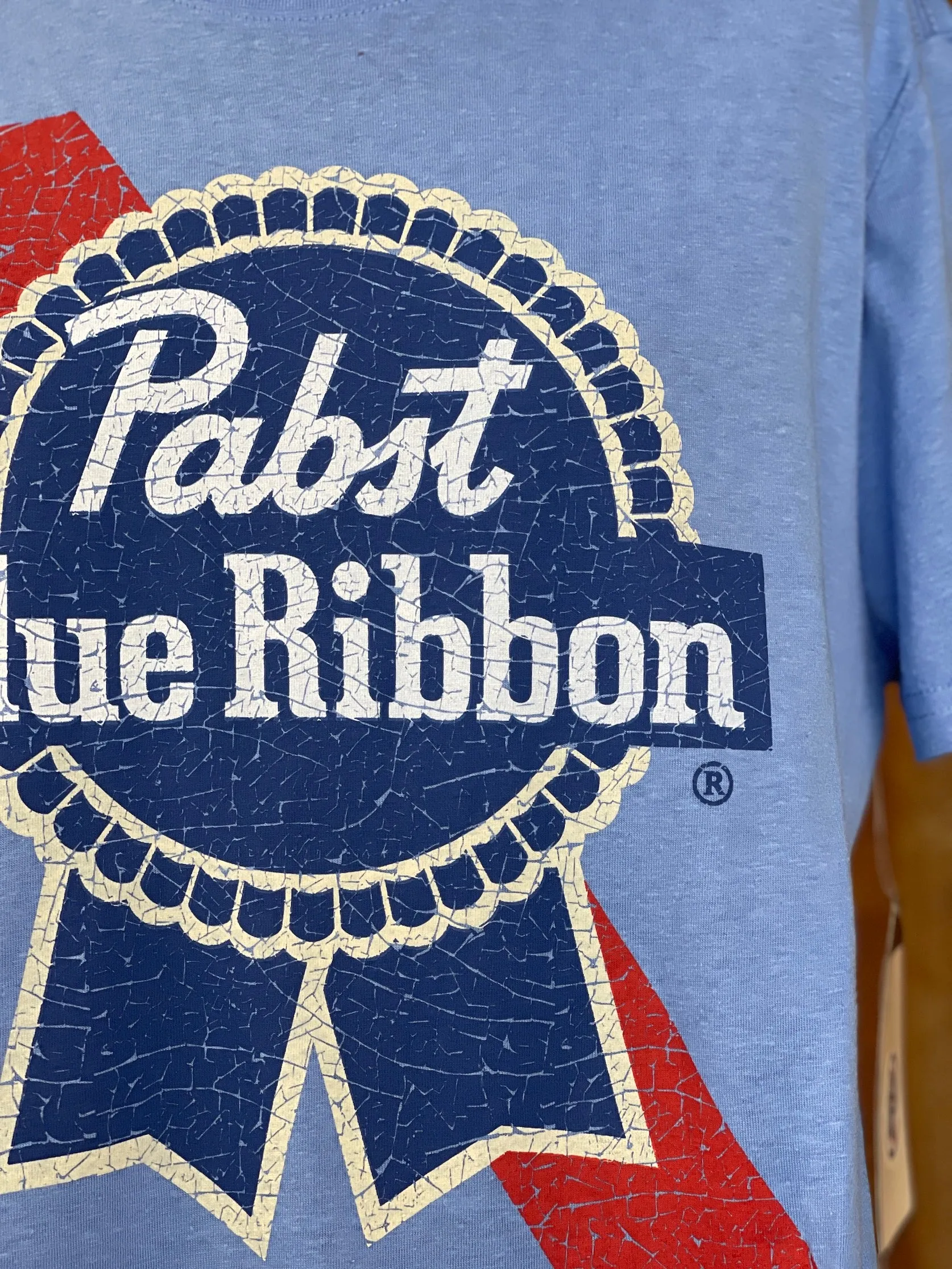 Pabst Blue Ribbon Beer Tee - Heathered Royal Blue