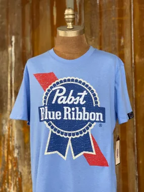 Pabst Blue Ribbon Beer Tee - Heathered Royal Blue