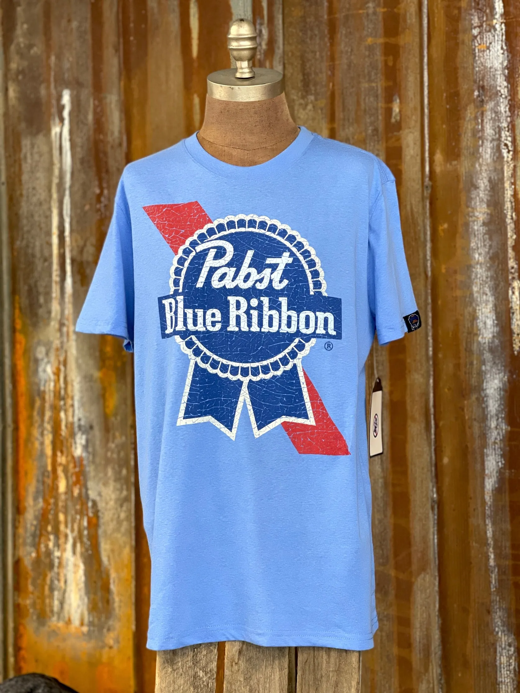 Pabst Blue Ribbon Beer Tee - Heathered Royal Blue