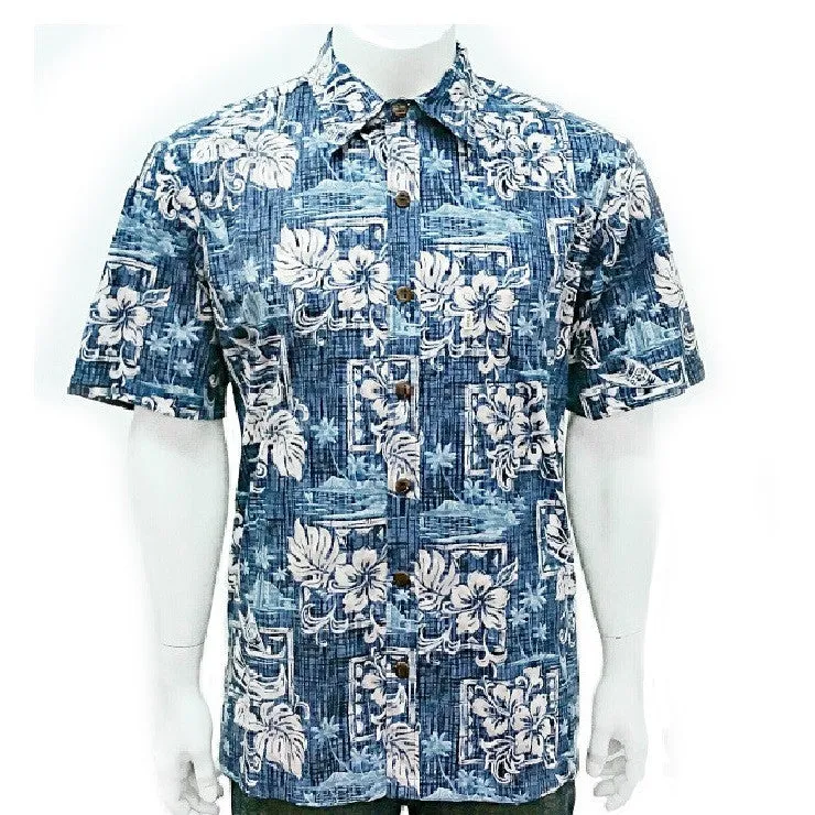 Pastel Hibiscus Reverse Print Aloha Shirt