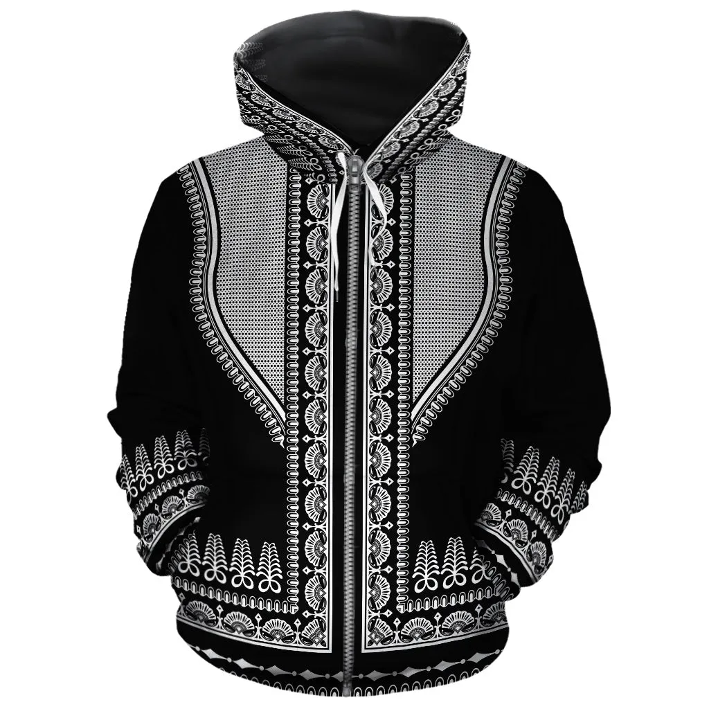 Printed Silver Dashiki All-over Hoodie