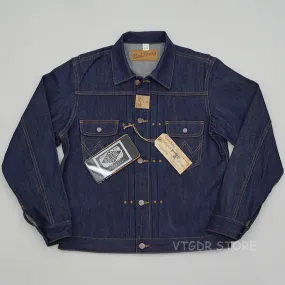 Repro 11MJ Pleated Western Selvage Denim Jacket - Vintage Jean Coat