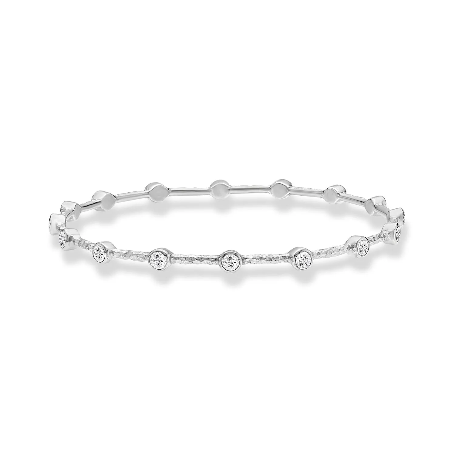 Round White Topaz Array Bangle