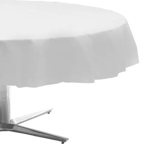 Silver Round Table Cover 84" Round | 1ct