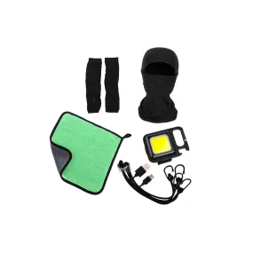 Special Combo Offer (4 Leg Bungee,Balaclava,Arm Sleeve,COB Light,Microfiber Cloth)