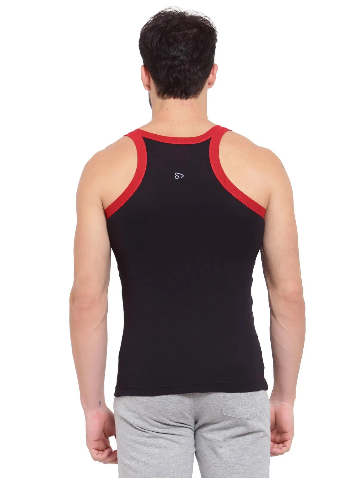 Sporto Men's 100% Cotton Gym Vest (Pack Of 2)