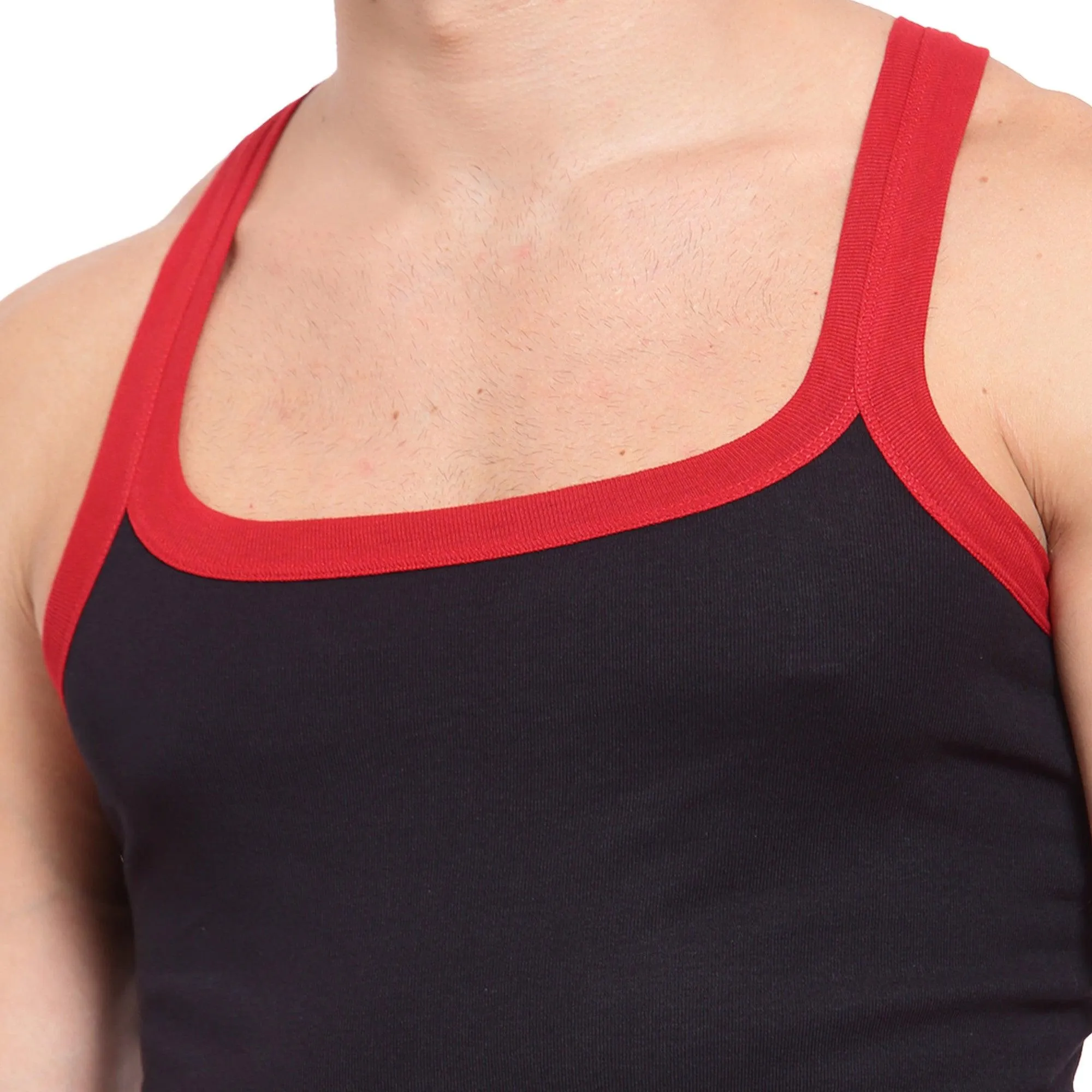 Sporto Men's 100% Cotton Gym Vest (Pack Of 2)