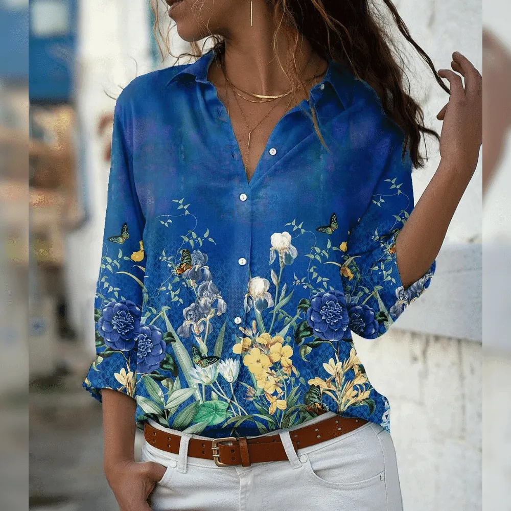 Spring Long Sleeve Shirt Fashionable Large Size Printed Top