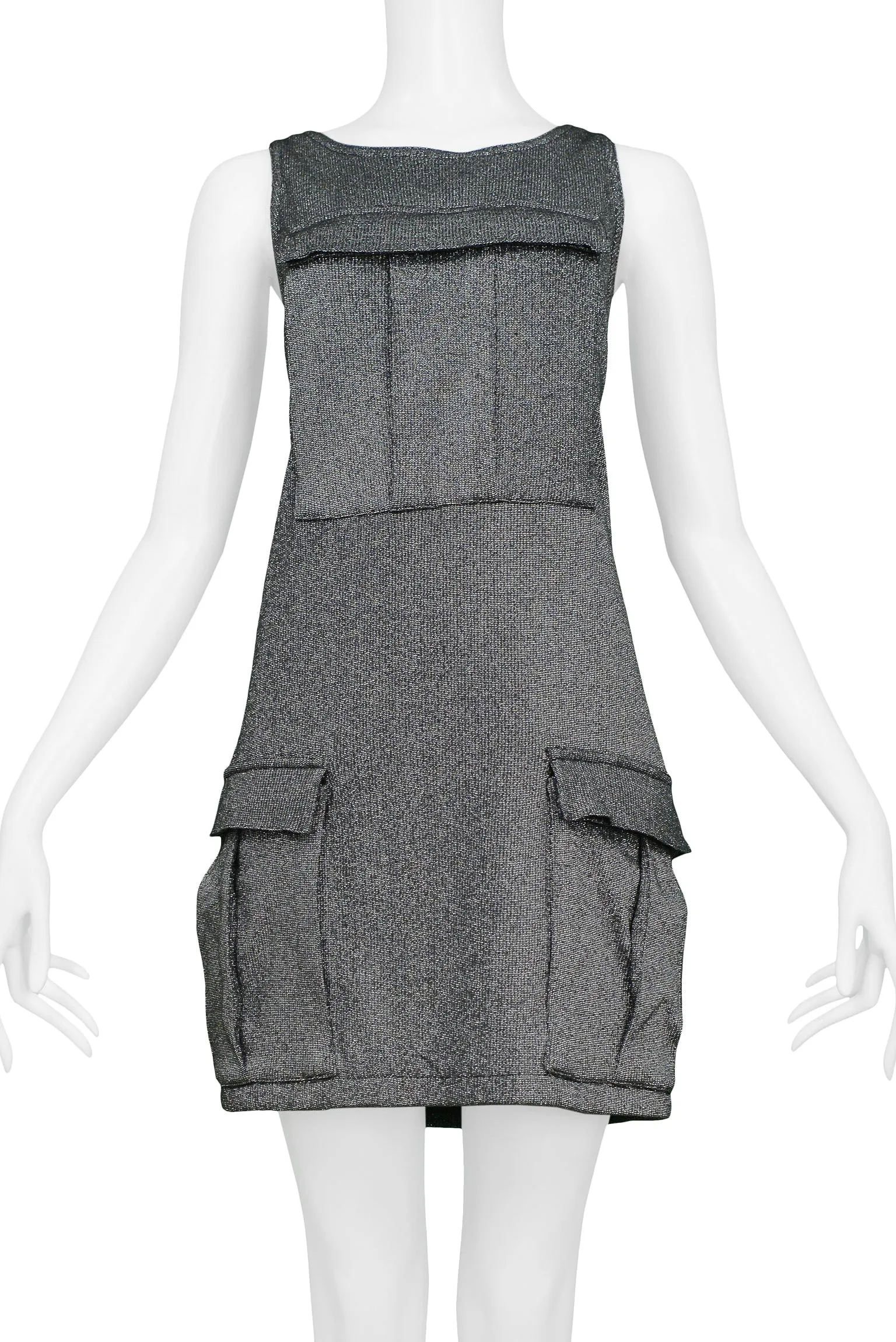 SPROUSE SILVER LARGE POCKET CARGO DRESS