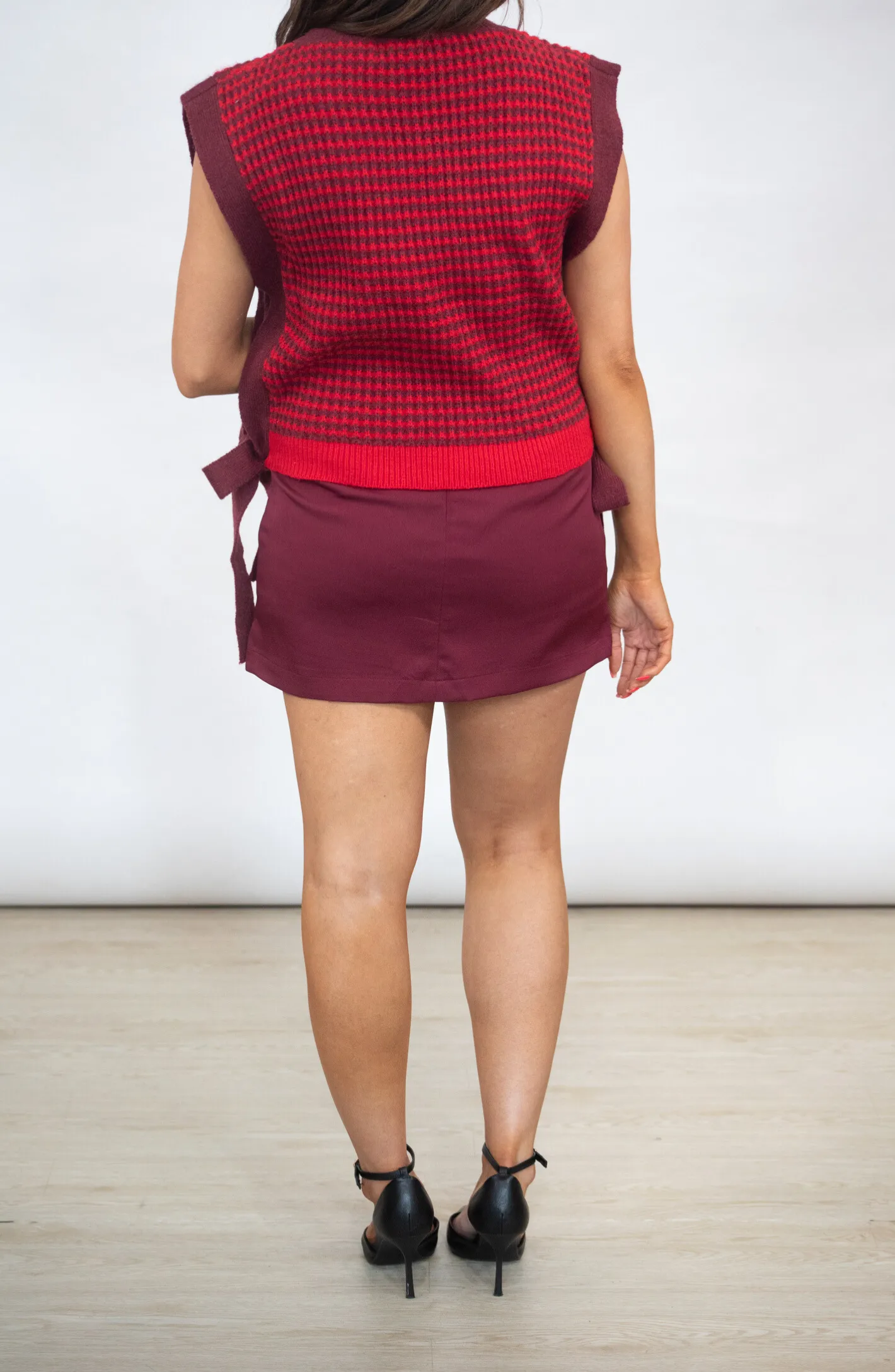 Take It Easy Crimson Mini Skirt