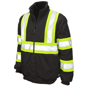 Tough Duck Hi-Vis Ripstop Sherpa Lined Safety Bomber Jacket - SJ26