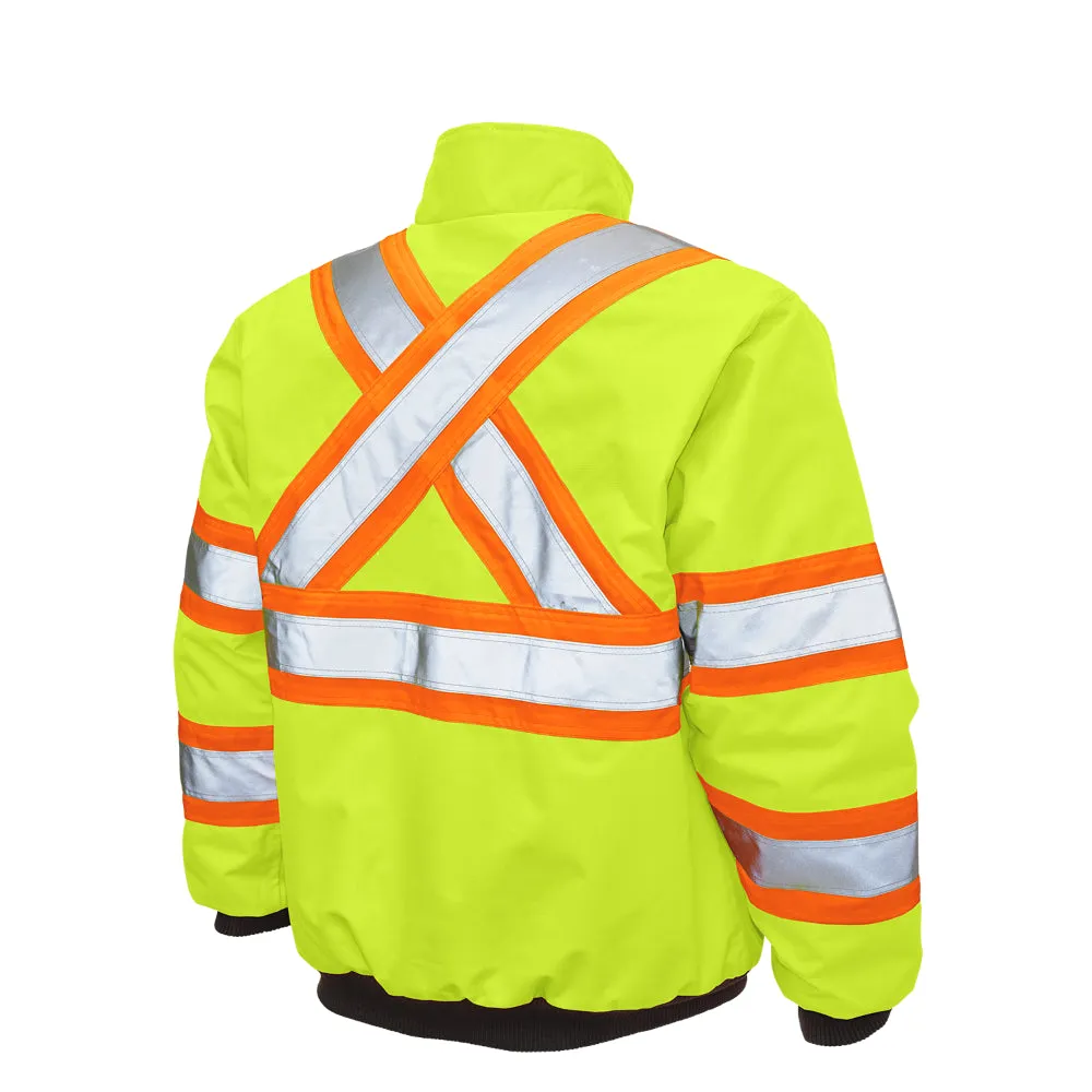 Tough Duck Hi-Vis Ripstop Sherpa Lined Safety Bomber Jacket - SJ26