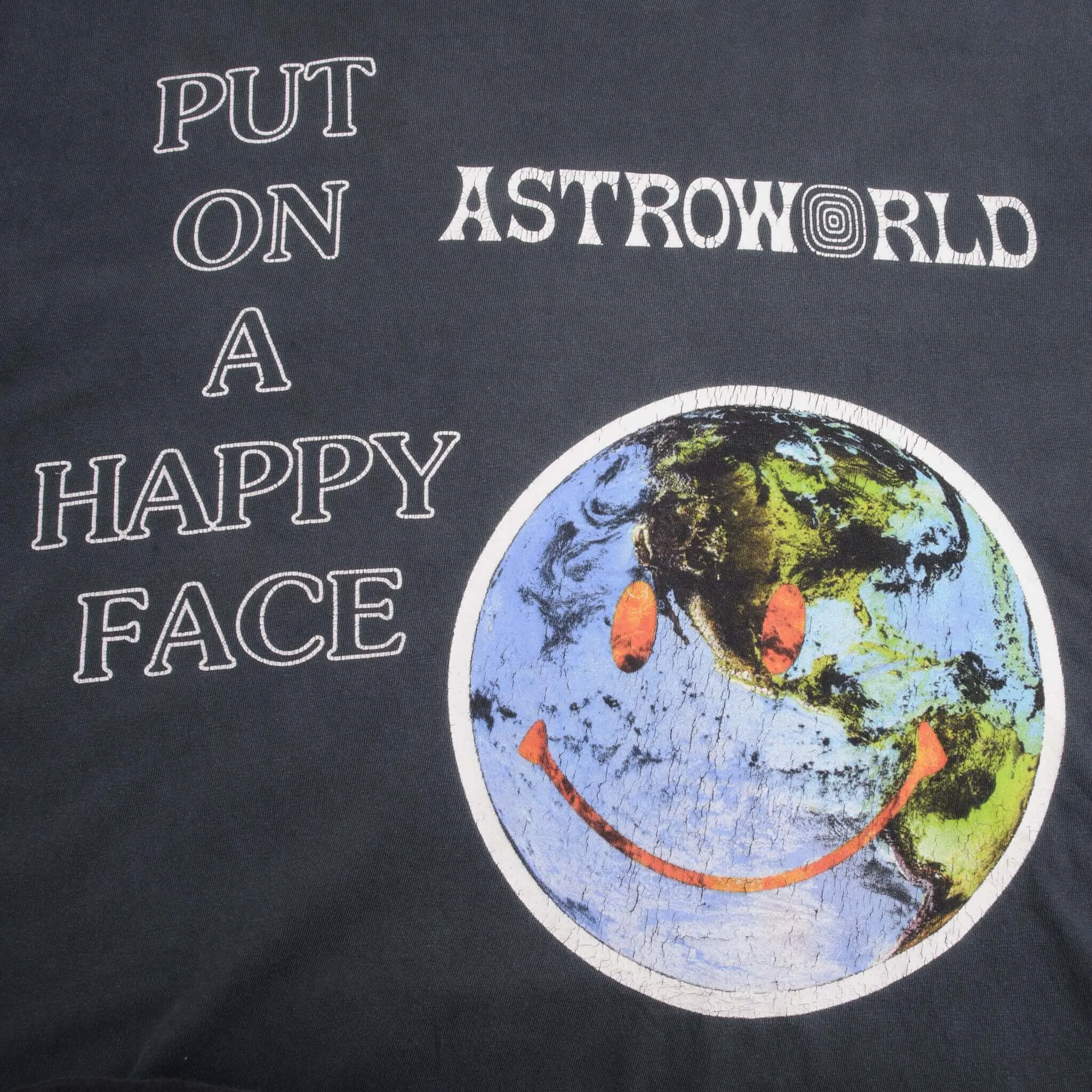 TRAVIS SCOTT ASTRO WORLD PUT ON A HAPPY FACE 2018 TEE SHIRT SIZE MEDIUM