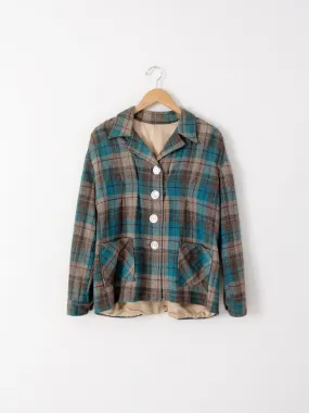 vintage 1940s plaid wool jacket