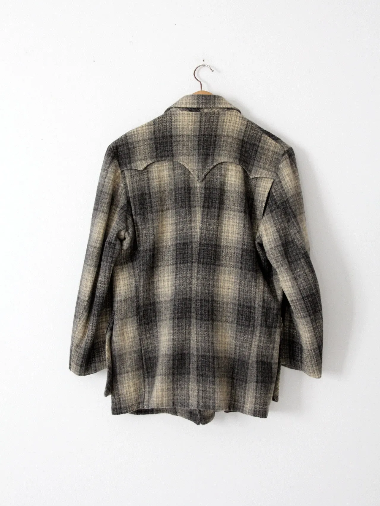 vintage 1950s Chippewa Falls Woolen Mills plaid wool coat