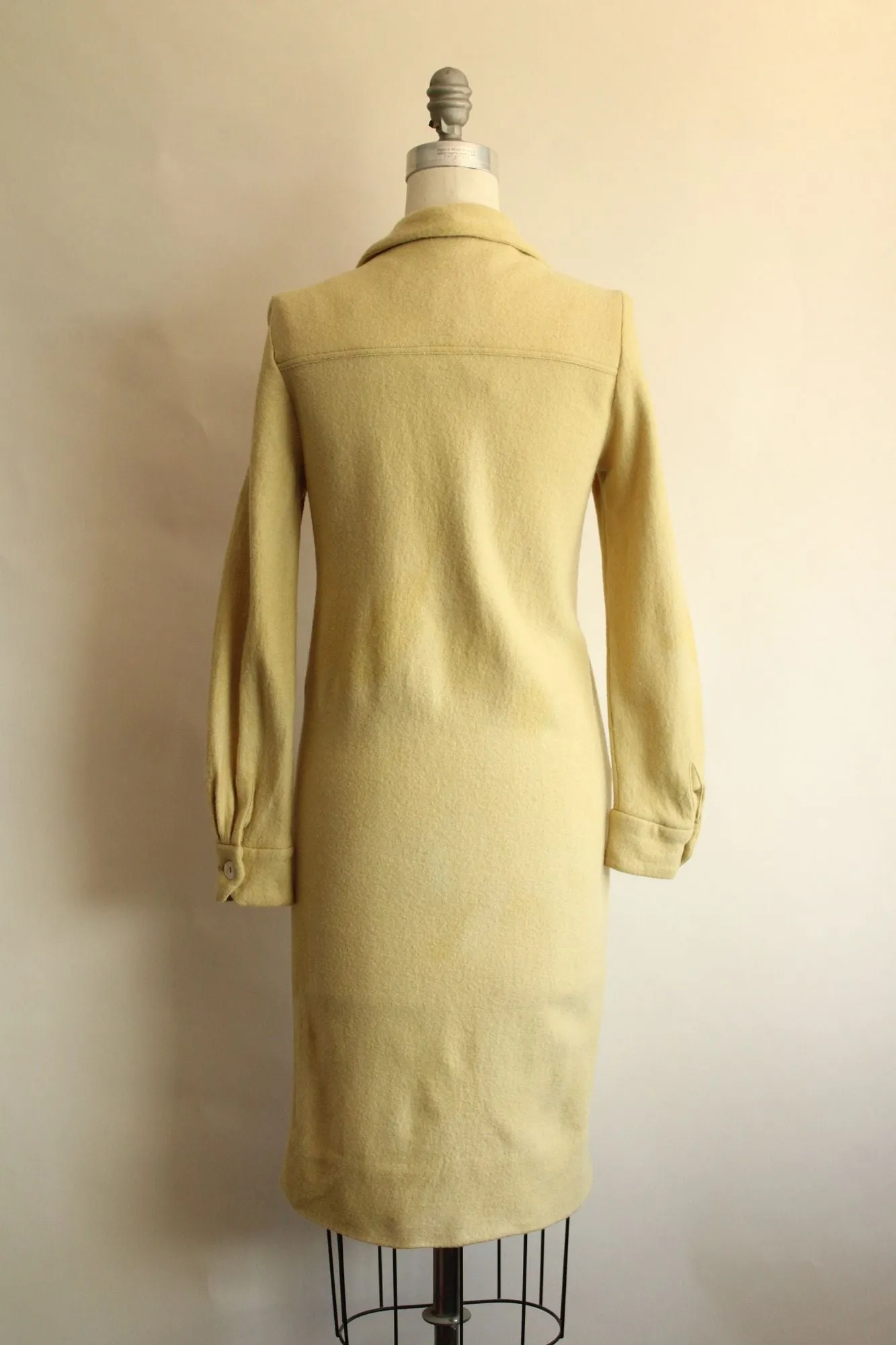 Vintage 1960s Fred Rothschild Yellow Wool Coat Dress