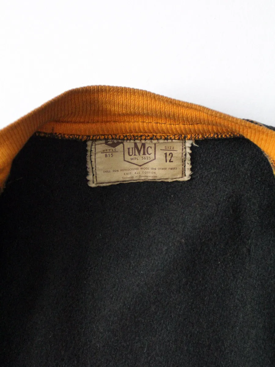 vintage 50s UMC wool baseball jacket