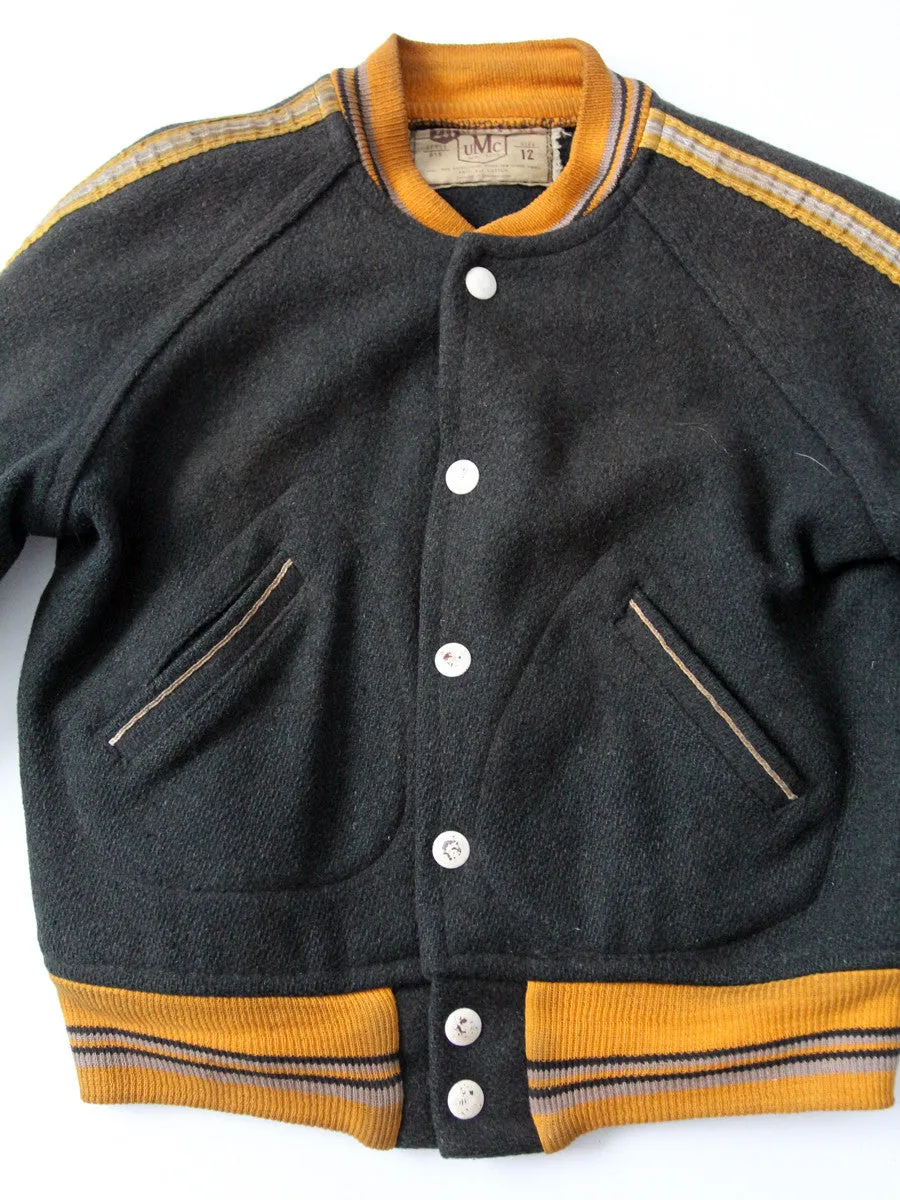 vintage 50s UMC wool baseball jacket